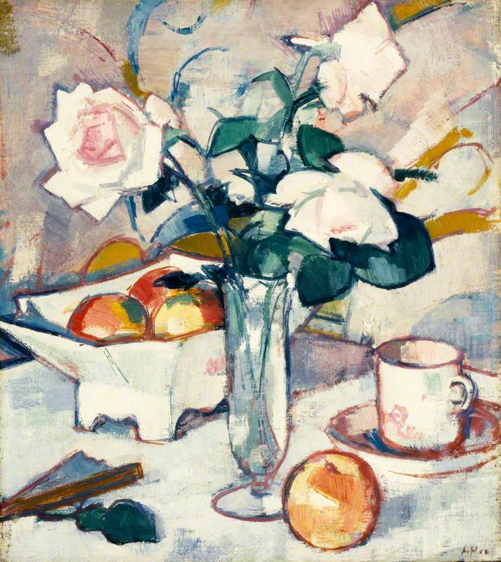Still Life with Roses and Fan