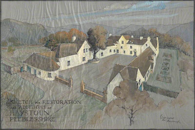 Sketch for Restoration and Additions at Haystoun, Peebleshire