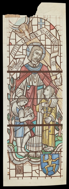 Cartoon for Stained Glass Commemorating the Girl Guide Jubilee Year 1910–1960: St Mark's Church, Raploch, Stirling (left panel)