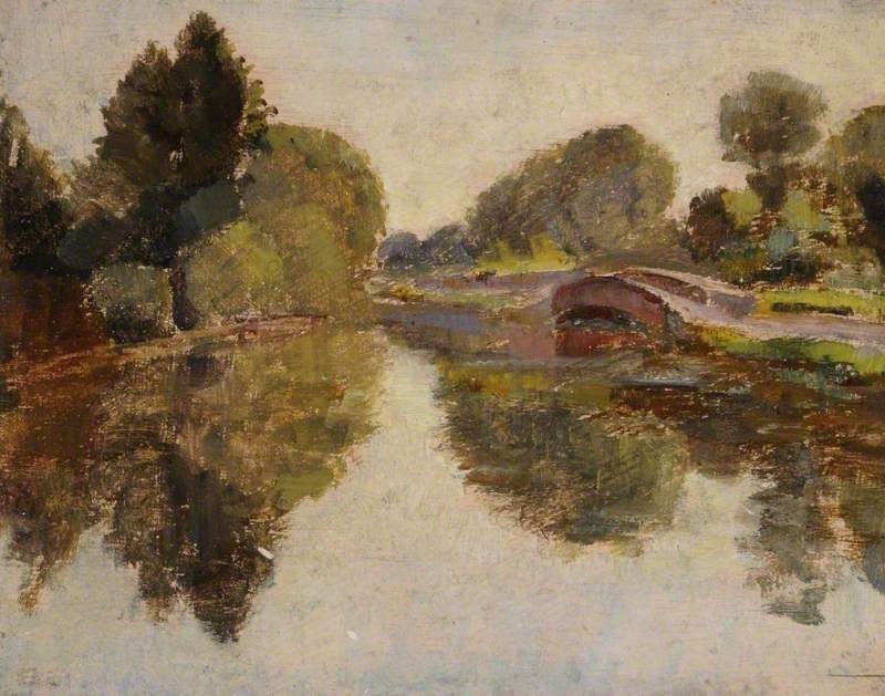 River Scene with a Bridge