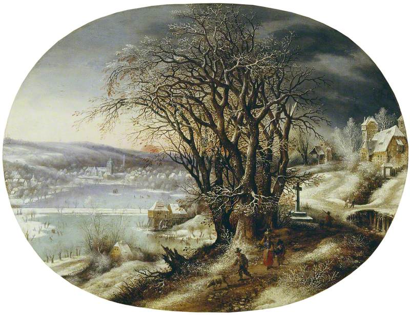 Winter Landscape with a Distant Village