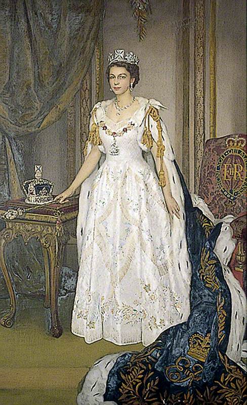 Elizabeth II (b.1926), in Coronation Robes