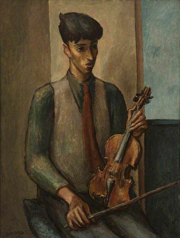 John Minton with a Violin