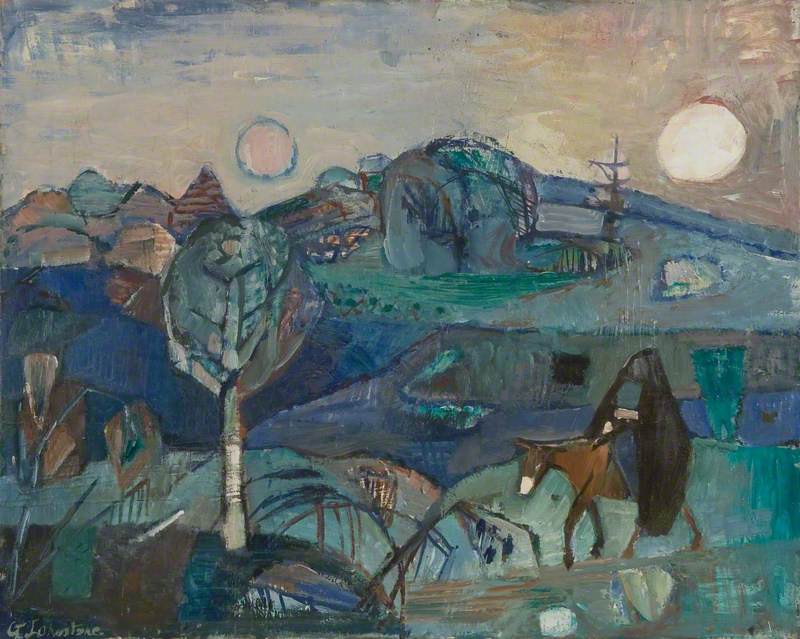 Landscape with a Woman on a Donkey