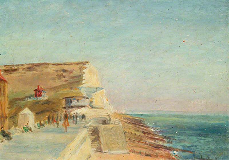 View of a Martello Tower and Seaford Head, East Sussex