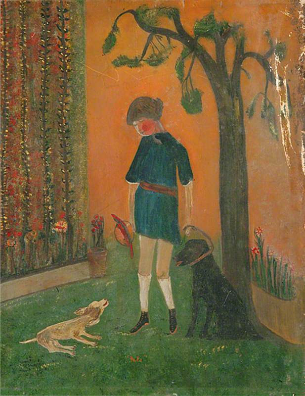 Girl and Dogs