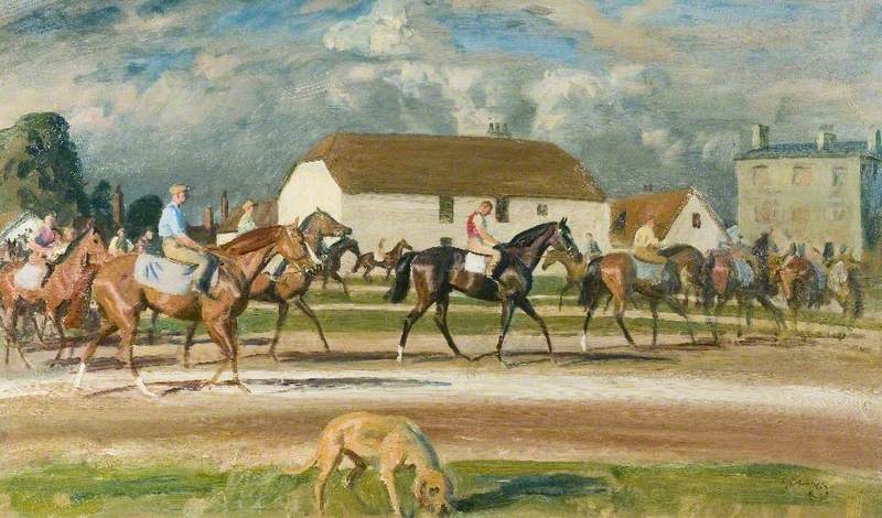 Horses with Stable Lads up at Newmarket