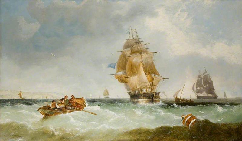 Homeward Bound, J. D. Clink's Famous Three-Masted Barque 'Oimara' Entering the Thames