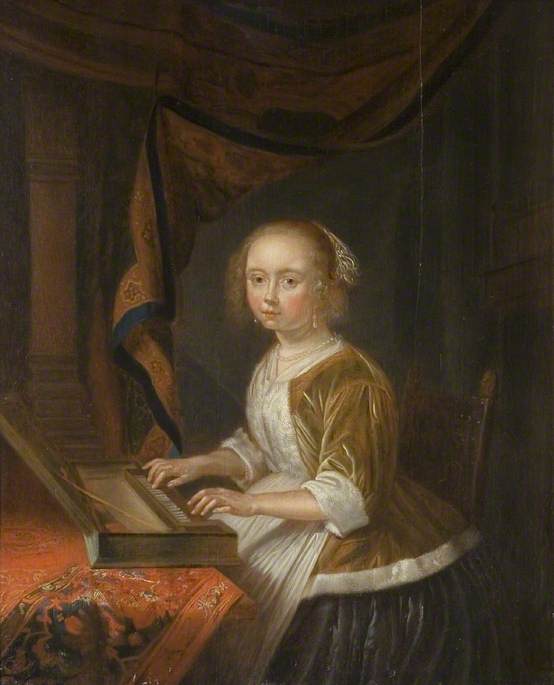 Girl Playing a Clavichord