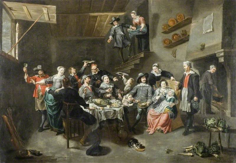Interior with Figures Eating and Drinking