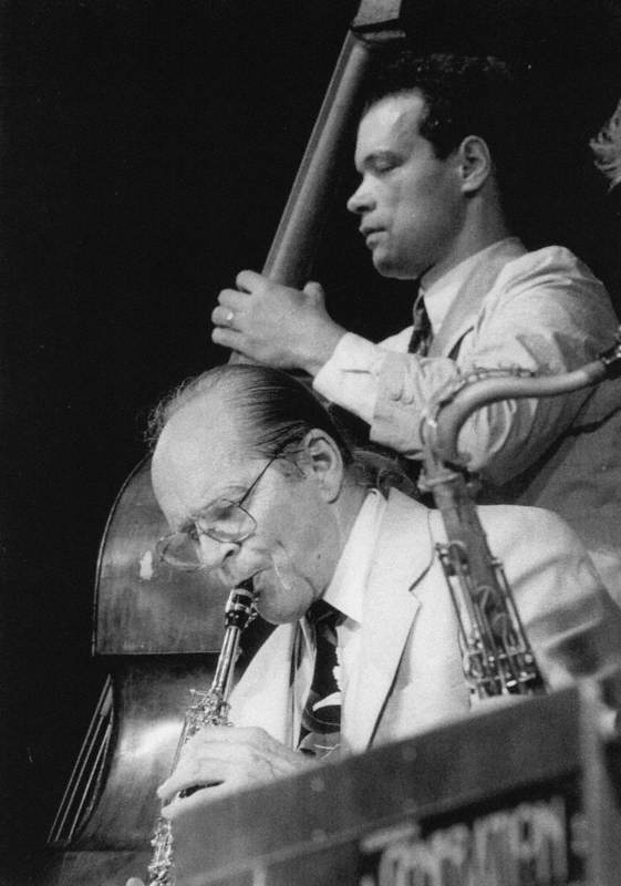 John Dankworth (1927–2010) and Alec Dankworth (b.1960), Brecon Jazz Festival, Wales, 1995