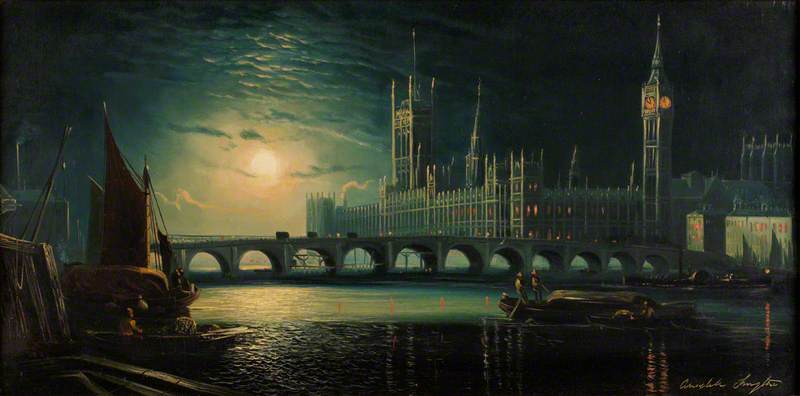 View of Westminster Bridge by Moonlight