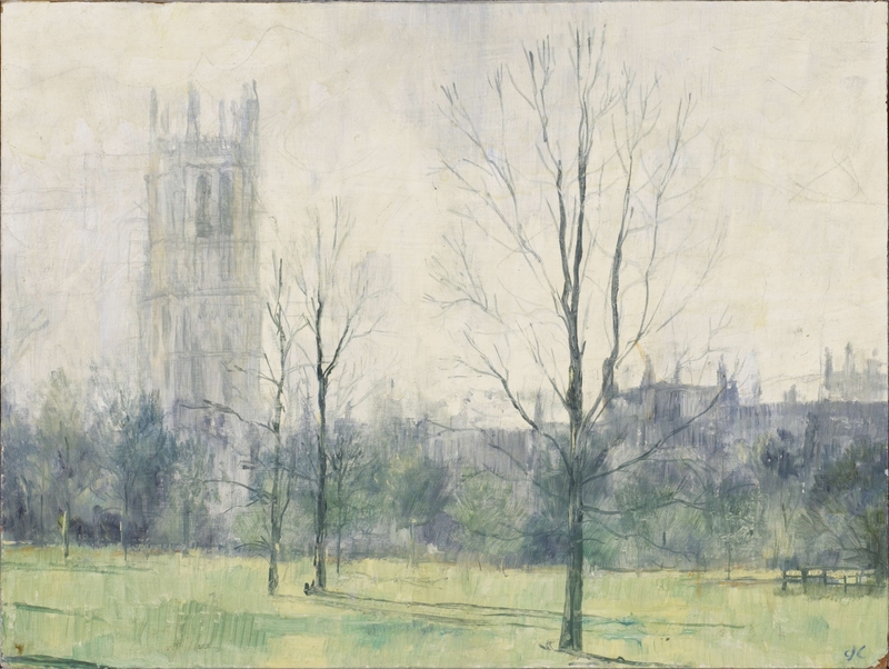 Magdalen Tower from Addison Walk, Early Spring Morning