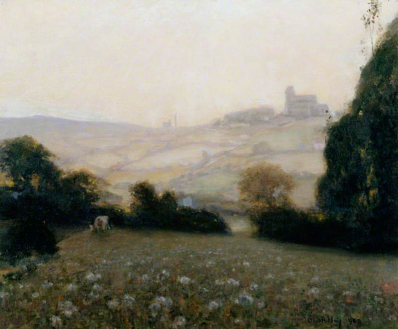 Evening Landscape with Church on a Hill