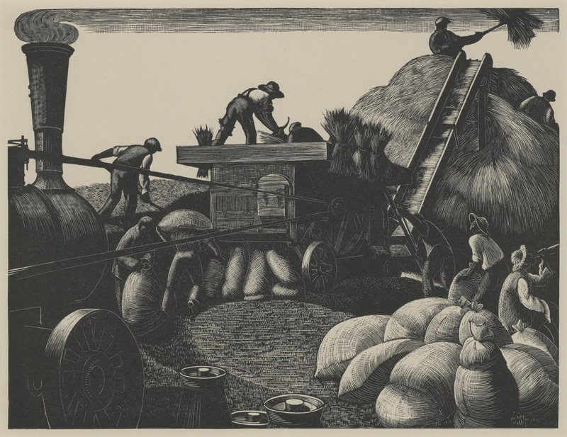 The Farmer's Year. March: Threshing