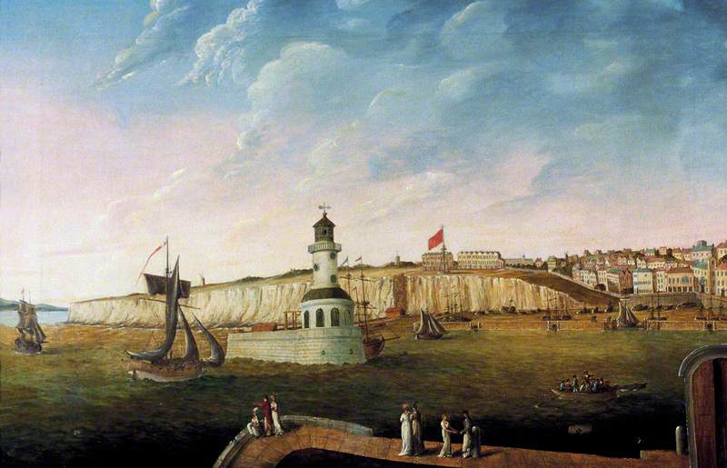 Ramsgate Harbour with Shipping and Figures