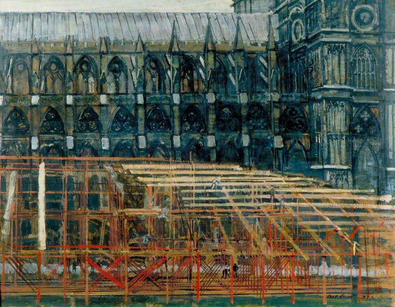 Constructing Stands Outside Westminster Abbey, June 1953