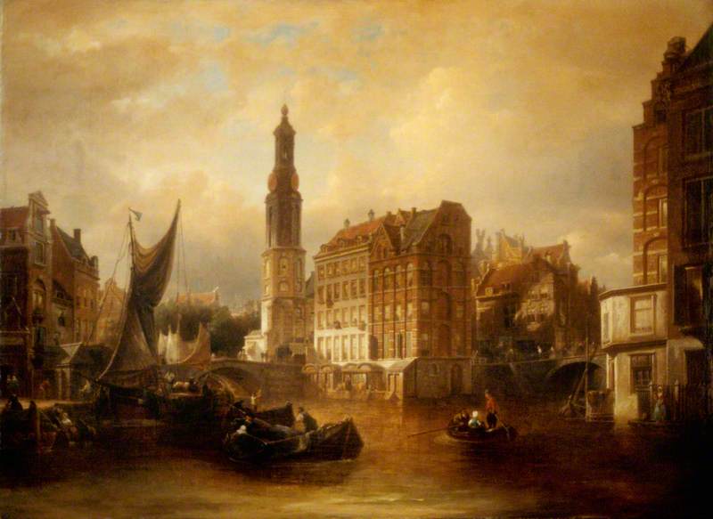 Dutch Canal Scene, the Old Mint, Amsterdam