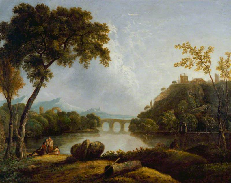 Woody Landscape by a Lake