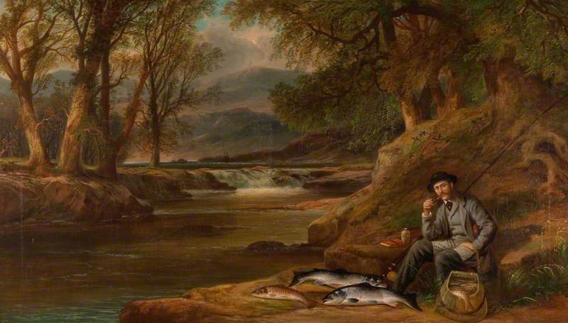 Fishing, Portrait of the Artist by a River