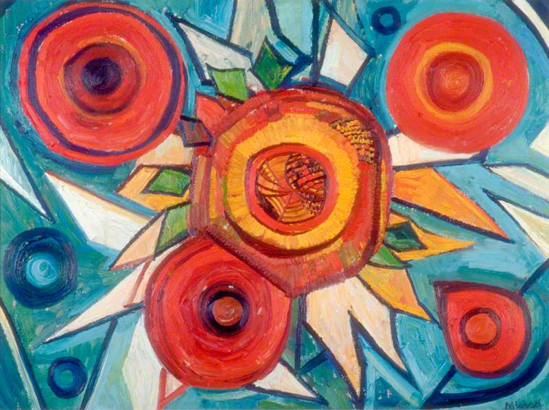 Poppies with Sunflowers