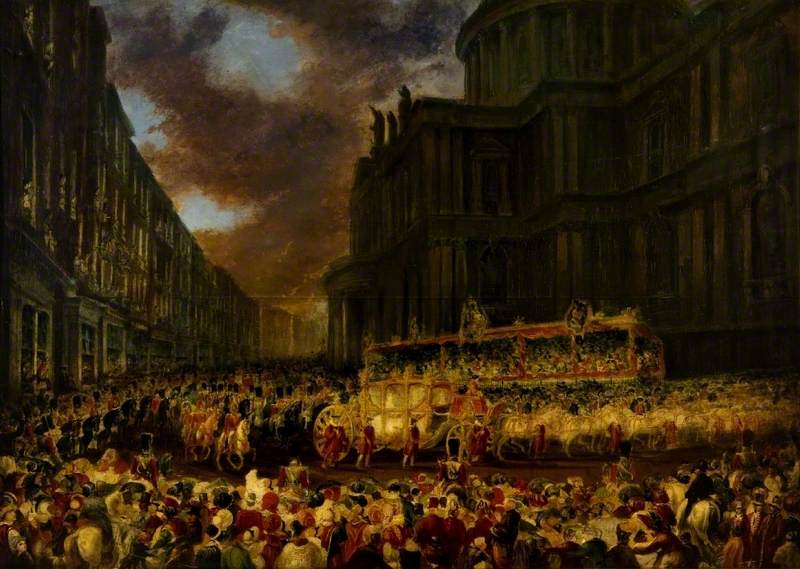 First State Visit of Queen Victoria to the City of London, November 1837, Passing St Paul's