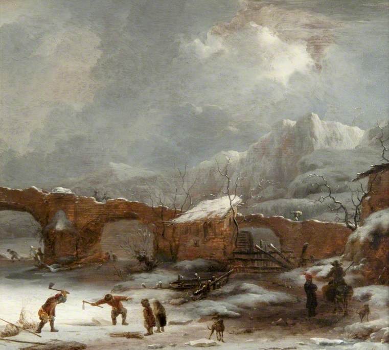 A Winter Landscape with the Pont du Rhône, Lyons