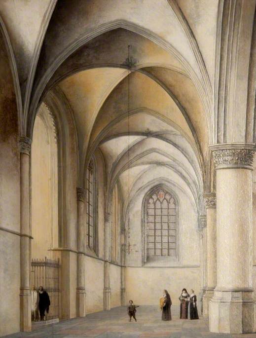 Interior of St Bavo's, Haarlem, with a Catholic Baptism