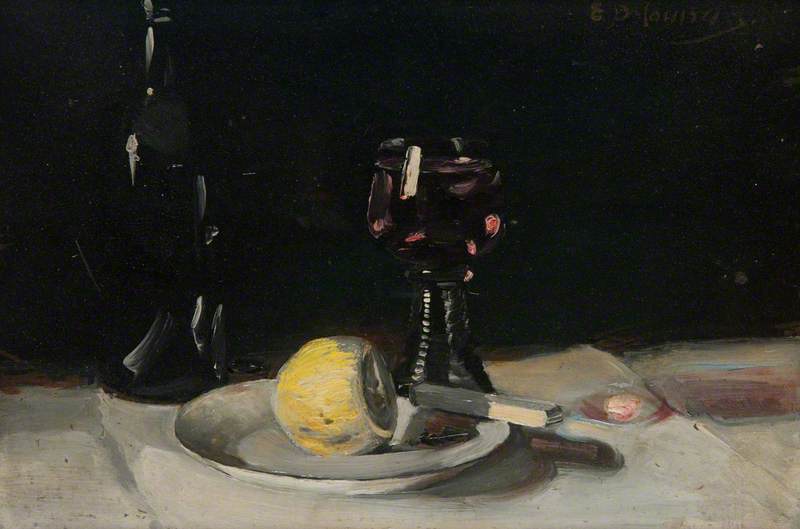 Still Life with Lemon and Glass of Wine