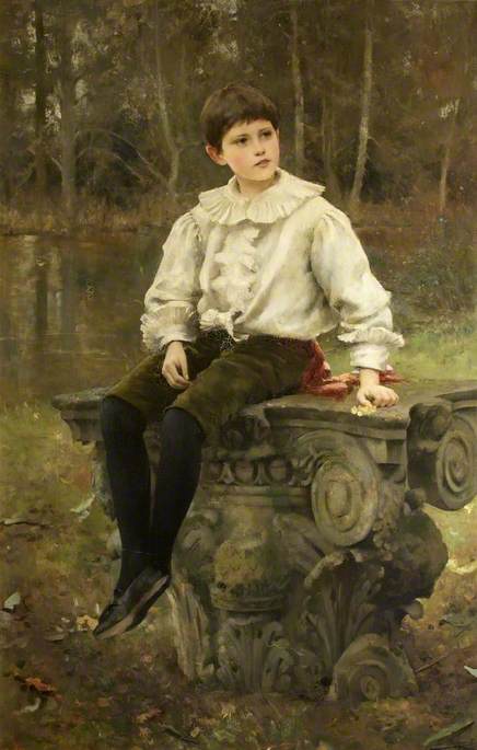 Edmund Antrobus (1887–1914), as a Boy in the Grounds of Amesbury Abbey, Wiltshire
