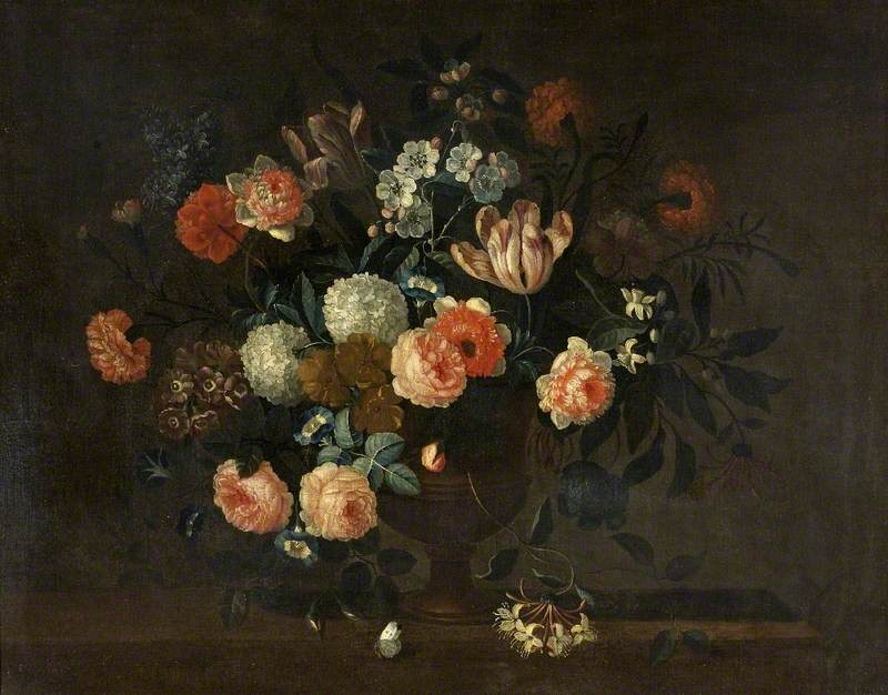 A Vase of Flowers and Insects