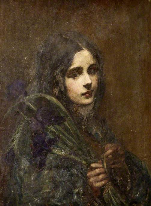 Gypsy Girl Holding Flowers