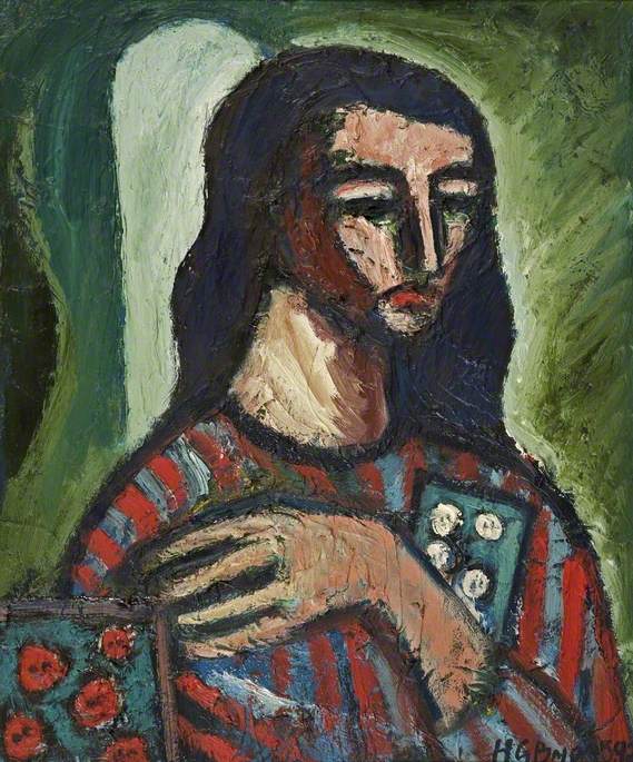 Bust of a Woman in a Striped Top