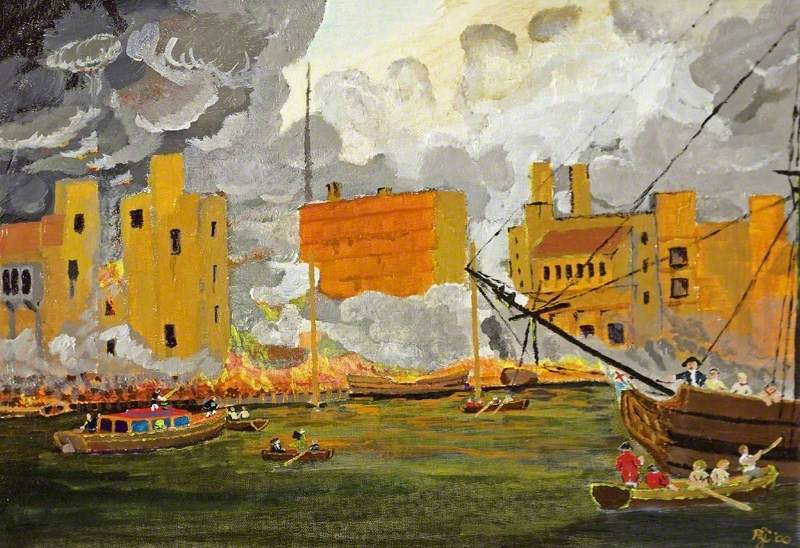Fire at Horsleydown, London, 1785