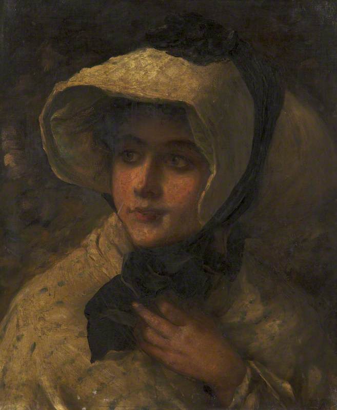 Portrait of a Girl Wearing a White Bonnet