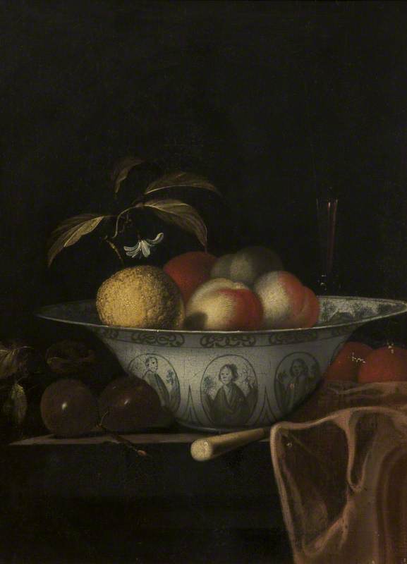 Fruit in a Delft Dish