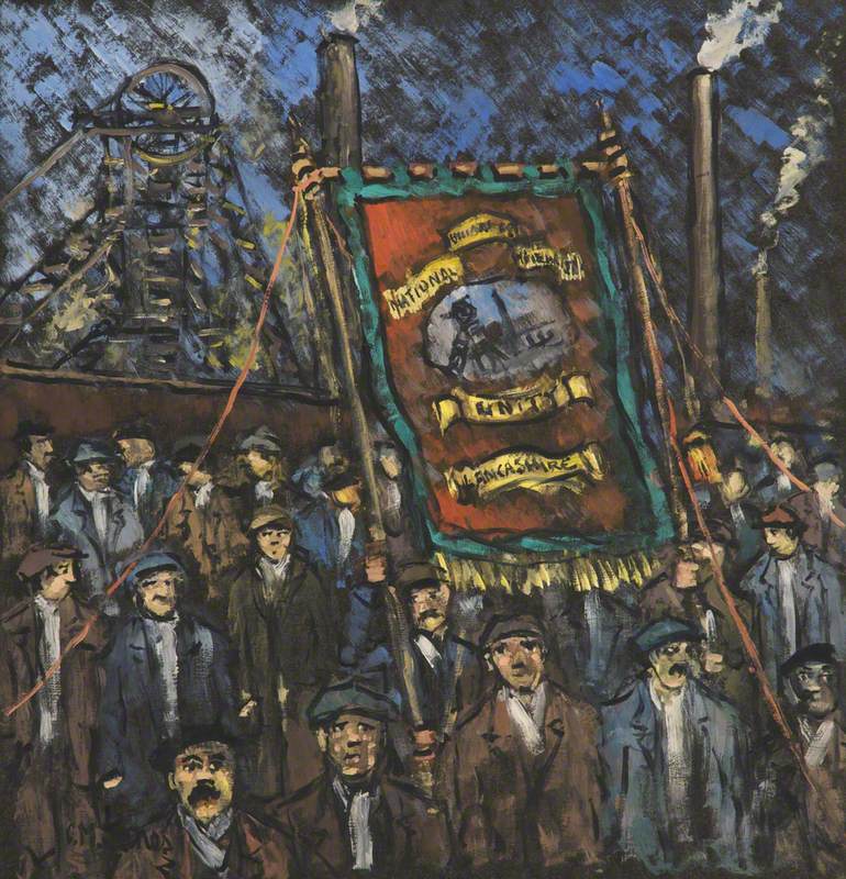 Miners' Procession with Banner