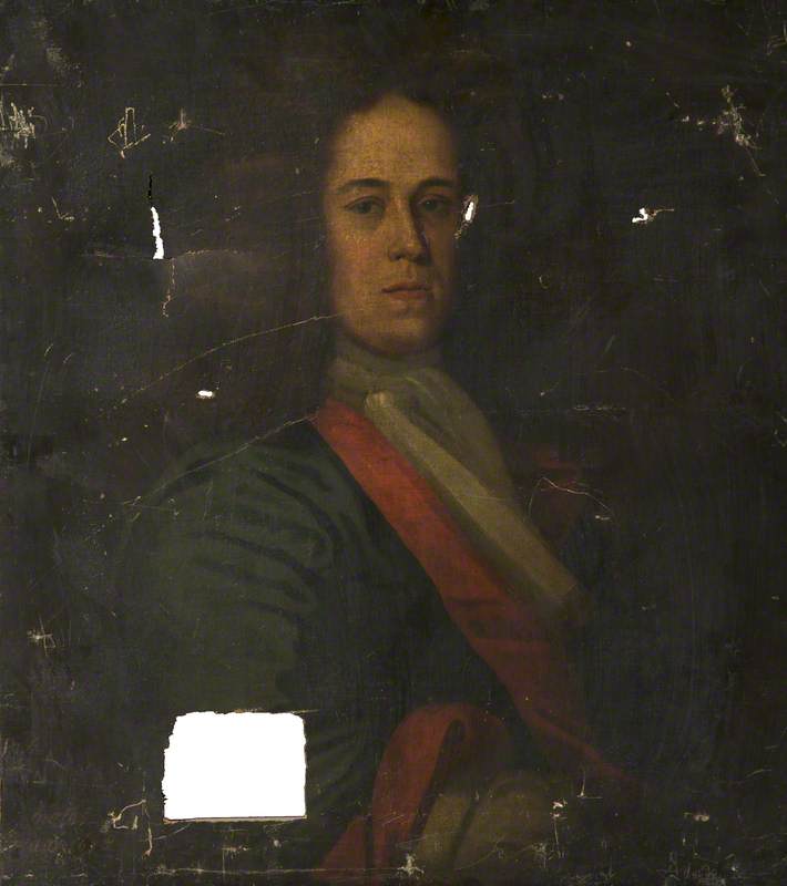 Portrait of Man with a Red and White Cravat