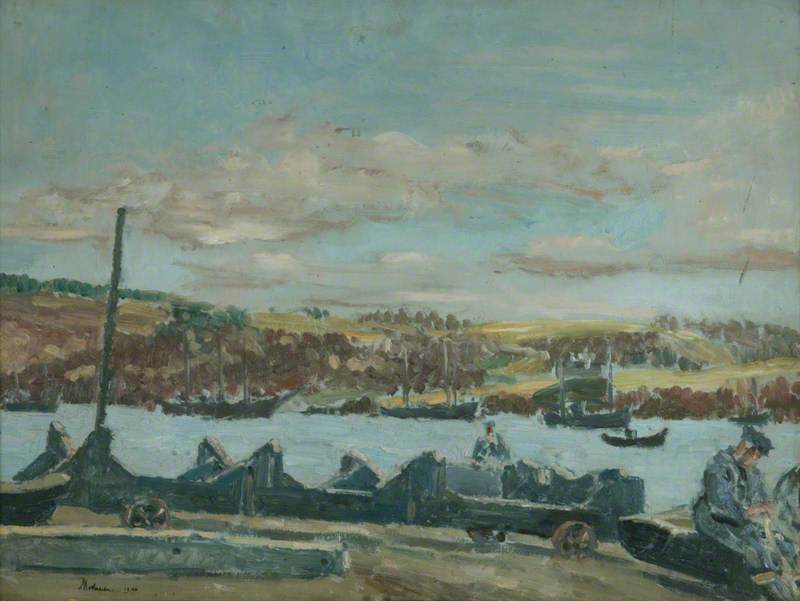 Helford River, 1944, with Training Ship