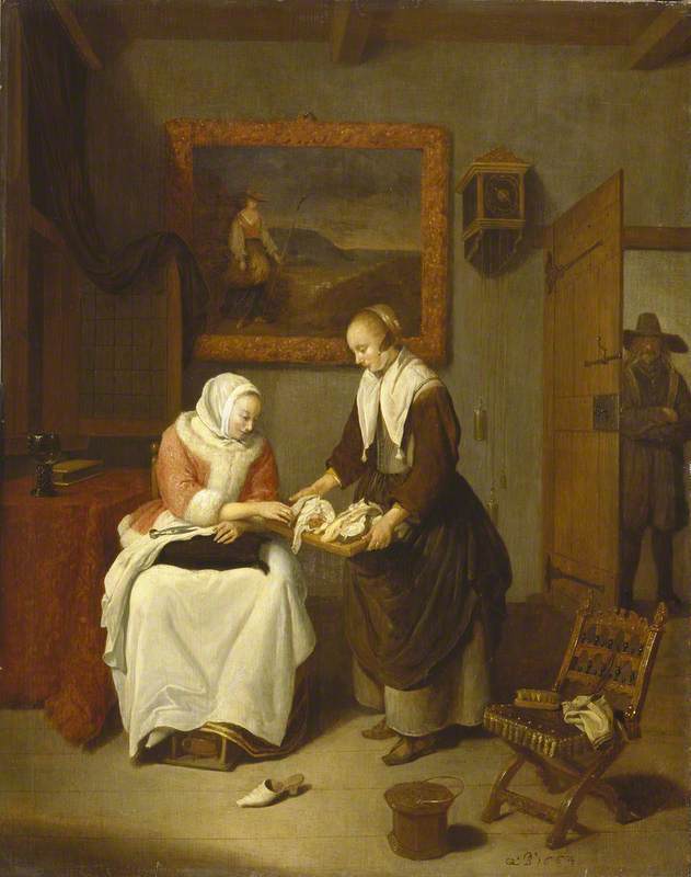 Interior with a Lady Choosing Fish