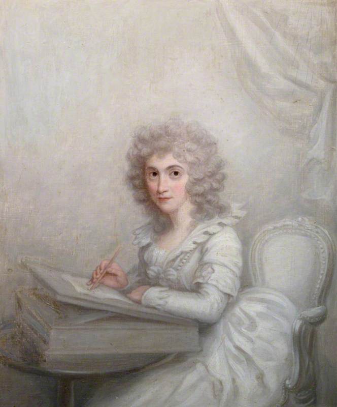 Portrait of a Lady Seated at a Table Writing a Letter