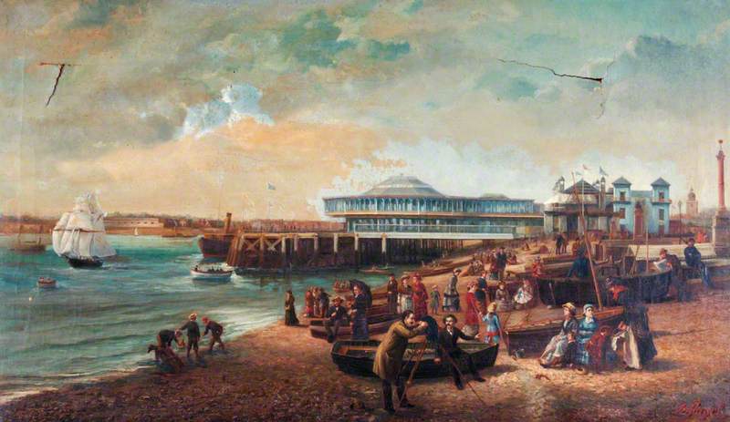 View of Southsea Beach with Clarence Pier