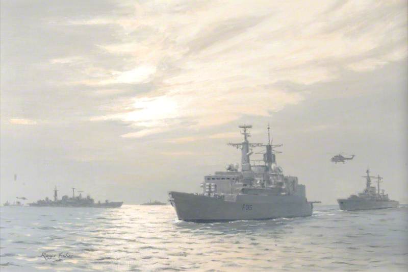 HMS 'London', Evening in the Gulf