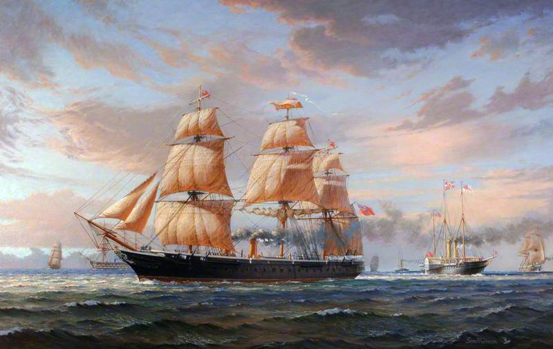 HMS 'Warrior' Escorting the Royal Yacht 'Victoria and Albert', March 1863