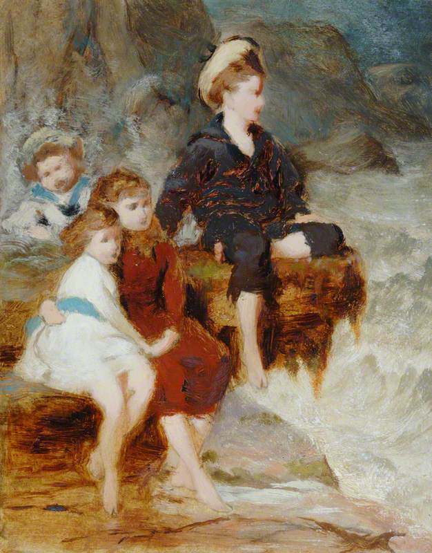Group of Children by Seashore