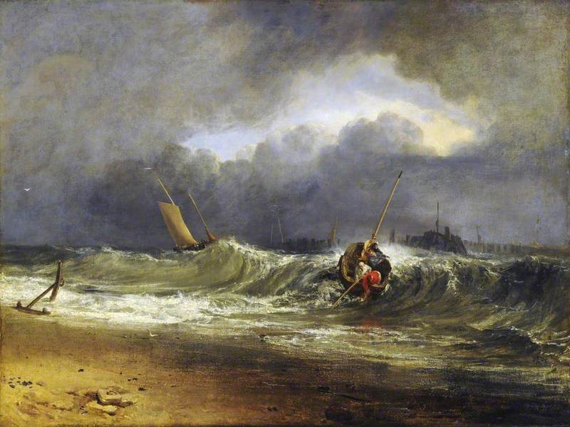 Fishermen upon a Lee Shore in Squally Weather