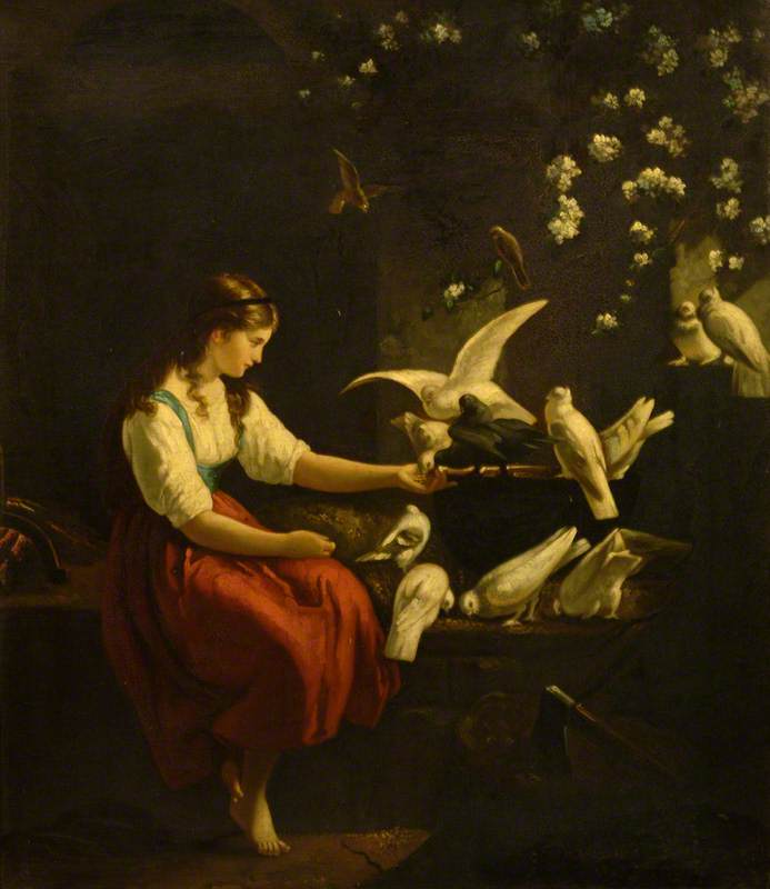 Girl with Pigeons