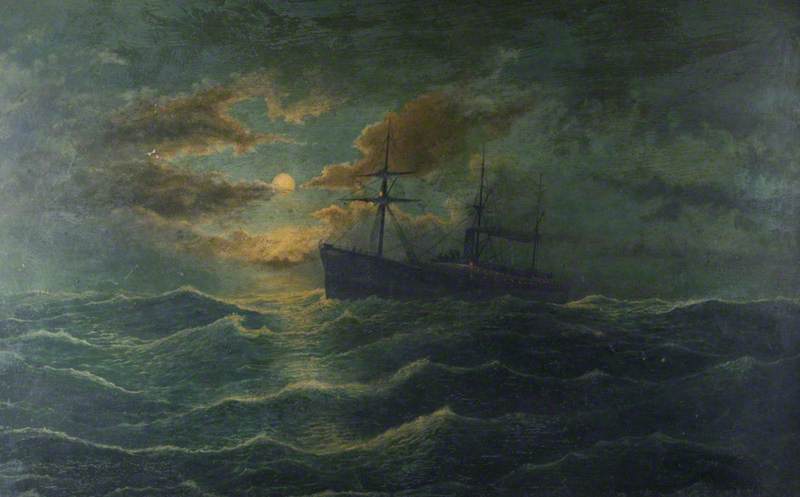 Steamship in Moonlight