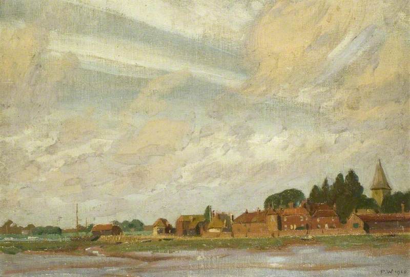 Estuary Landscape with Village