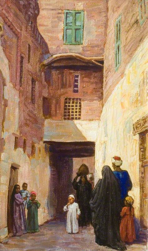 People in an Egyptian Village Alley